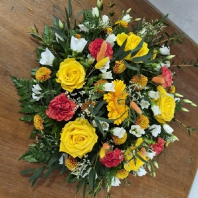 Funeral wreath - A beautiful orange and yellow wreath